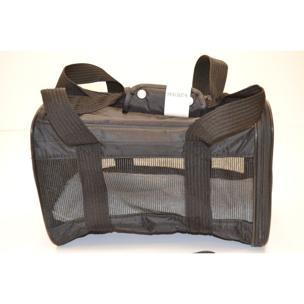 NWT Sherpa Orig Deluxe Pet Carrier XS/S Dog Cat Black Airline Approve $70 MSRP